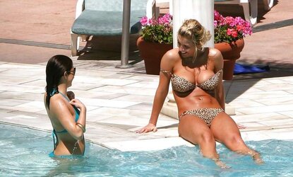 Gemma Atkinson and Roxanne Pallett Swimsuit Candids