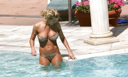 Gemma Atkinson and Roxanne Pallett Swimsuit Candids