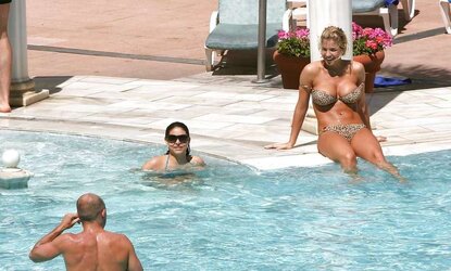 Gemma Atkinson and Roxanne Pallett Swimsuit Candids