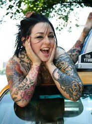 Buxomy Alt Punk Adahlia Thumbs on Taxi Cab