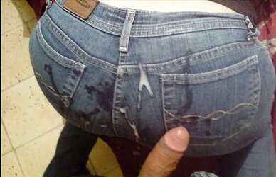 Nymph cabooses in Denim - some coverd in jism