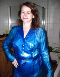 Wifey in PVC Jacket and popper trousers