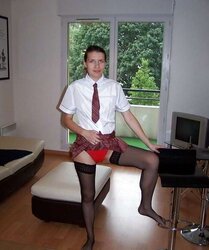Clothed in schoolgirl