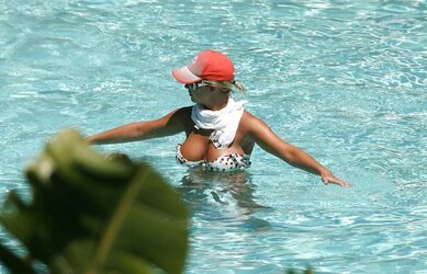 Gemma Atkinson Swimsuit Candids at Pool in Miami