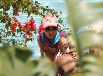 Gemma Atkinson Swimsuit Candids at Pool in Miami