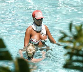 Gemma Atkinson Swimsuit Candids at Pool in Miami