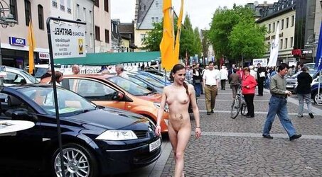 Mix Up nude and nailed in public