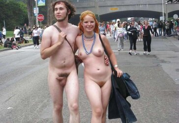 Mix Up nude and nailed in public