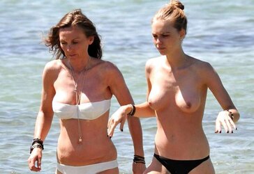 Super-Fucking-Hot Model Katharina Damm Stripped To The Waist At The Beach In St. Tropez