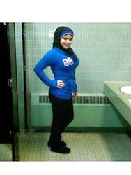 Arab chick with yam-sized torso