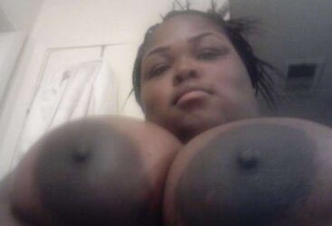 Immense dark-hued areolas ----meaty bevy
