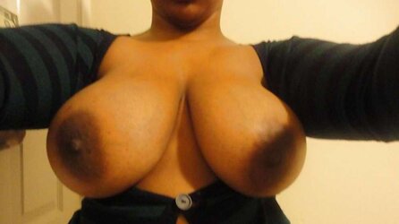 Immense dark-hued areolas ----meaty bevy