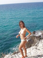 Huge-Boobed outdoors