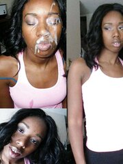 Dark-Hued Facial Cumshot Goddess
