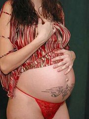 Pregnant redhead
