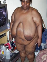 Large saggy mature dark-hued