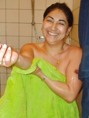 Mature in bathroom