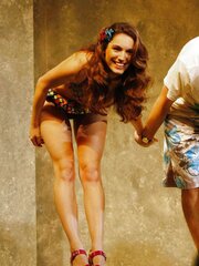 Kelly Brook in Bathing Suit on Stage at Comedy Theatre in London