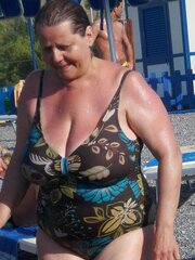 Granny plumper beach